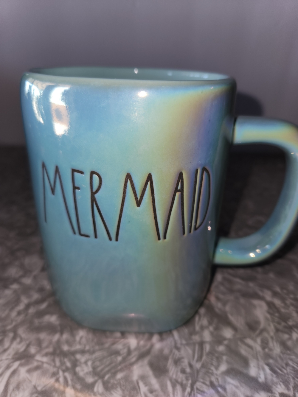 Rae Dunn Mermaid Mug - Teal Blue with Green Shimmer